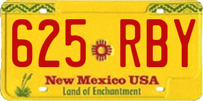 NM license plate 625RBY