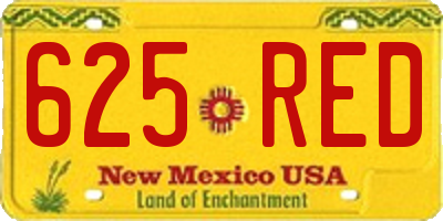 NM license plate 625RED