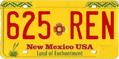 NM license plate 625REN