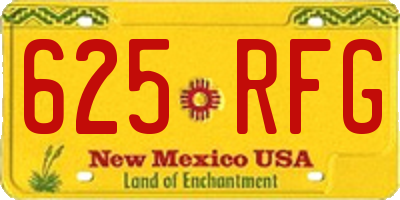 NM license plate 625RFG