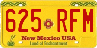 NM license plate 625RFM