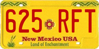 NM license plate 625RFT