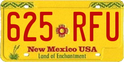 NM license plate 625RFU