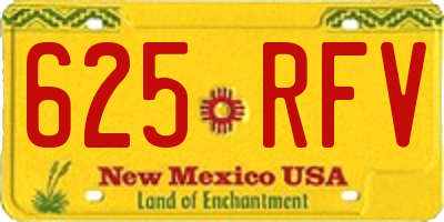 NM license plate 625RFV
