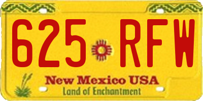NM license plate 625RFW