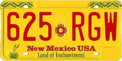 NM license plate 625RGW