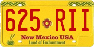 NM license plate 625RII