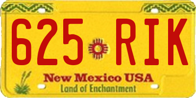 NM license plate 625RIK