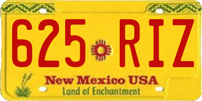 NM license plate 625RIZ