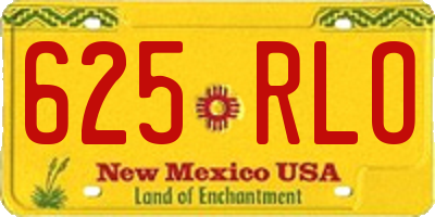 NM license plate 625RLO