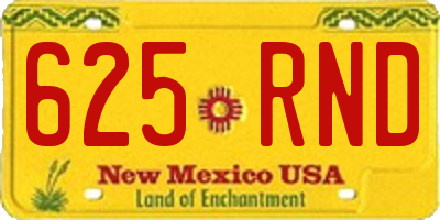 NM license plate 625RND