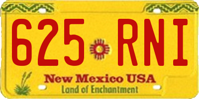NM license plate 625RNI