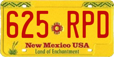 NM license plate 625RPD