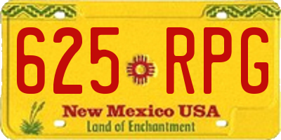 NM license plate 625RPG
