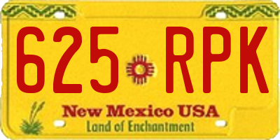 NM license plate 625RPK