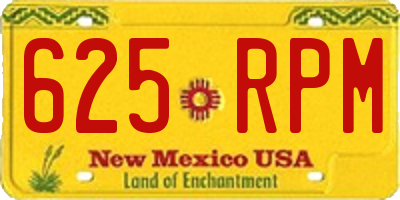 NM license plate 625RPM