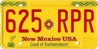 NM license plate 625RPR