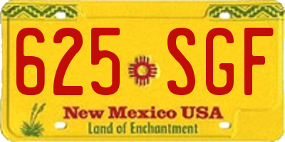 NM license plate 625SGF
