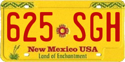 NM license plate 625SGH