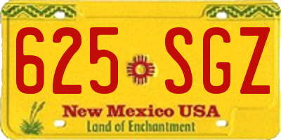 NM license plate 625SGZ