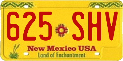 NM license plate 625SHV