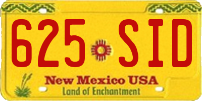 NM license plate 625SID