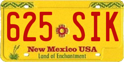 NM license plate 625SIK