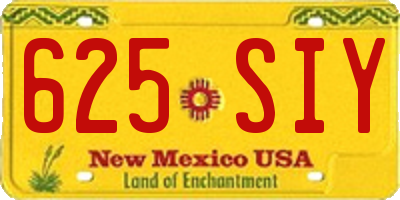 NM license plate 625SIY