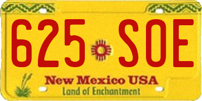 NM license plate 625SOE