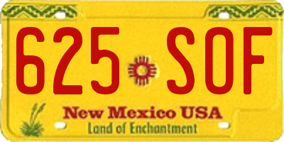 NM license plate 625SOF