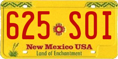 NM license plate 625SOI