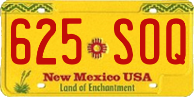 NM license plate 625SOQ