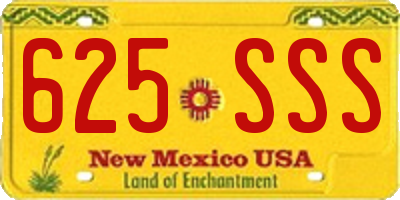 NM license plate 625SSS