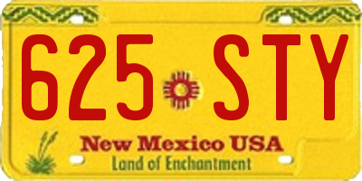 NM license plate 625STY