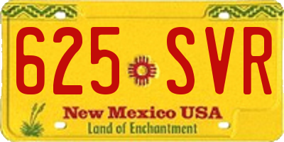 NM license plate 625SVR