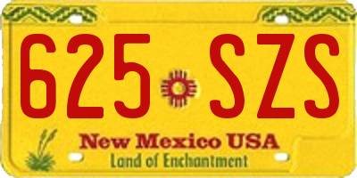 NM license plate 625SZS