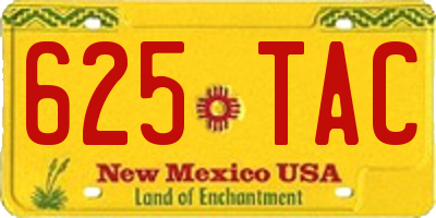 NM license plate 625TAC