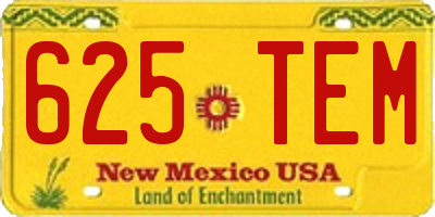 NM license plate 625TEM