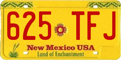NM license plate 625TFJ