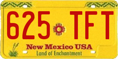 NM license plate 625TFT