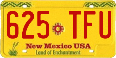 NM license plate 625TFU