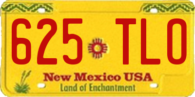 NM license plate 625TLO