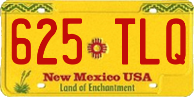 NM license plate 625TLQ