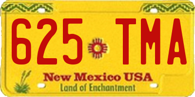 NM license plate 625TMA