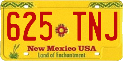NM license plate 625TNJ