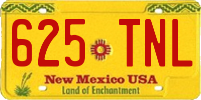 NM license plate 625TNL