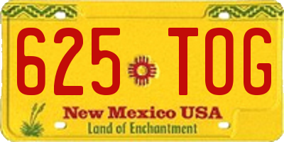 NM license plate 625TOG