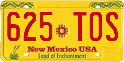 NM license plate 625TOS