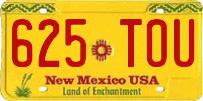 NM license plate 625TOU
