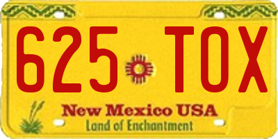 NM license plate 625TOX